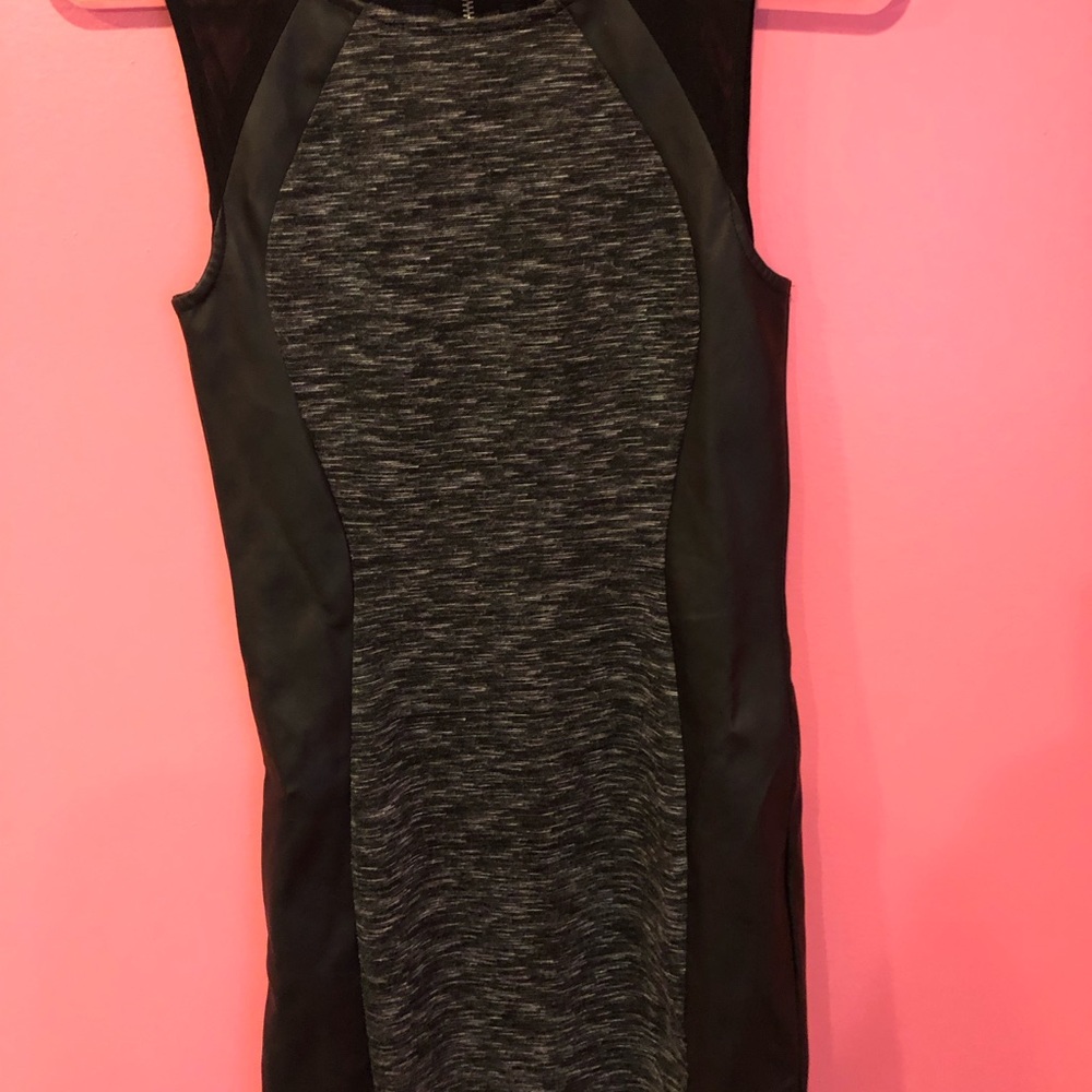 Leather Sided Black and Gray Women's Dress